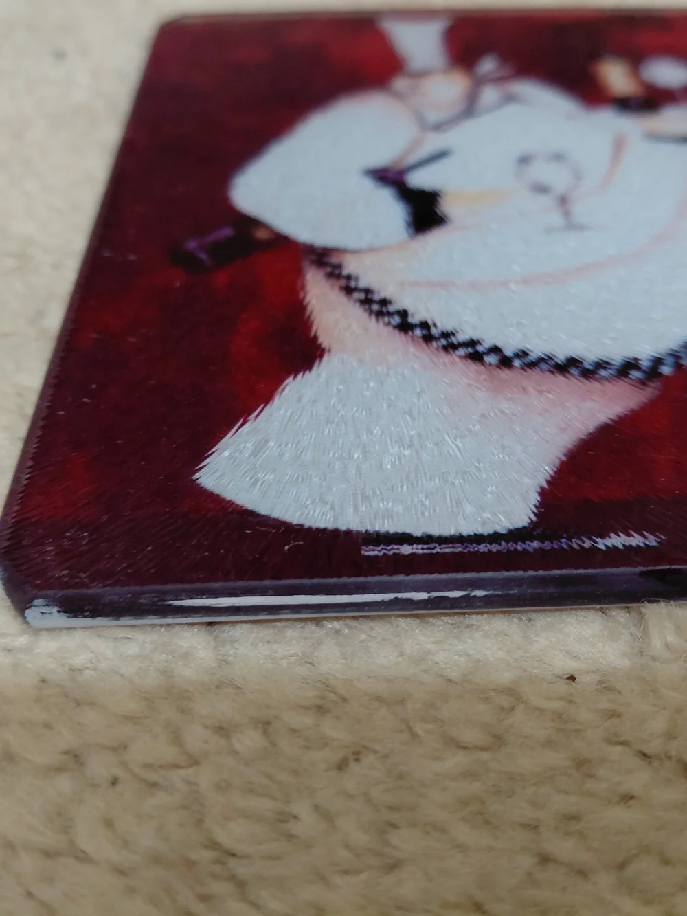 Red Decorative Chef Glass Cutting Board.